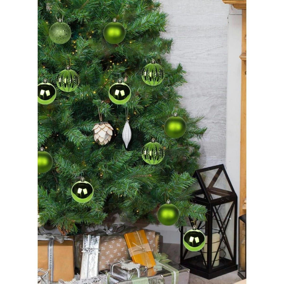 WEIHNACHTSKUGELN 12-teiliges Set 8 cm Grün Bruchsicher Kunststoff - Grün, Kunststoff (8/8/8cm)