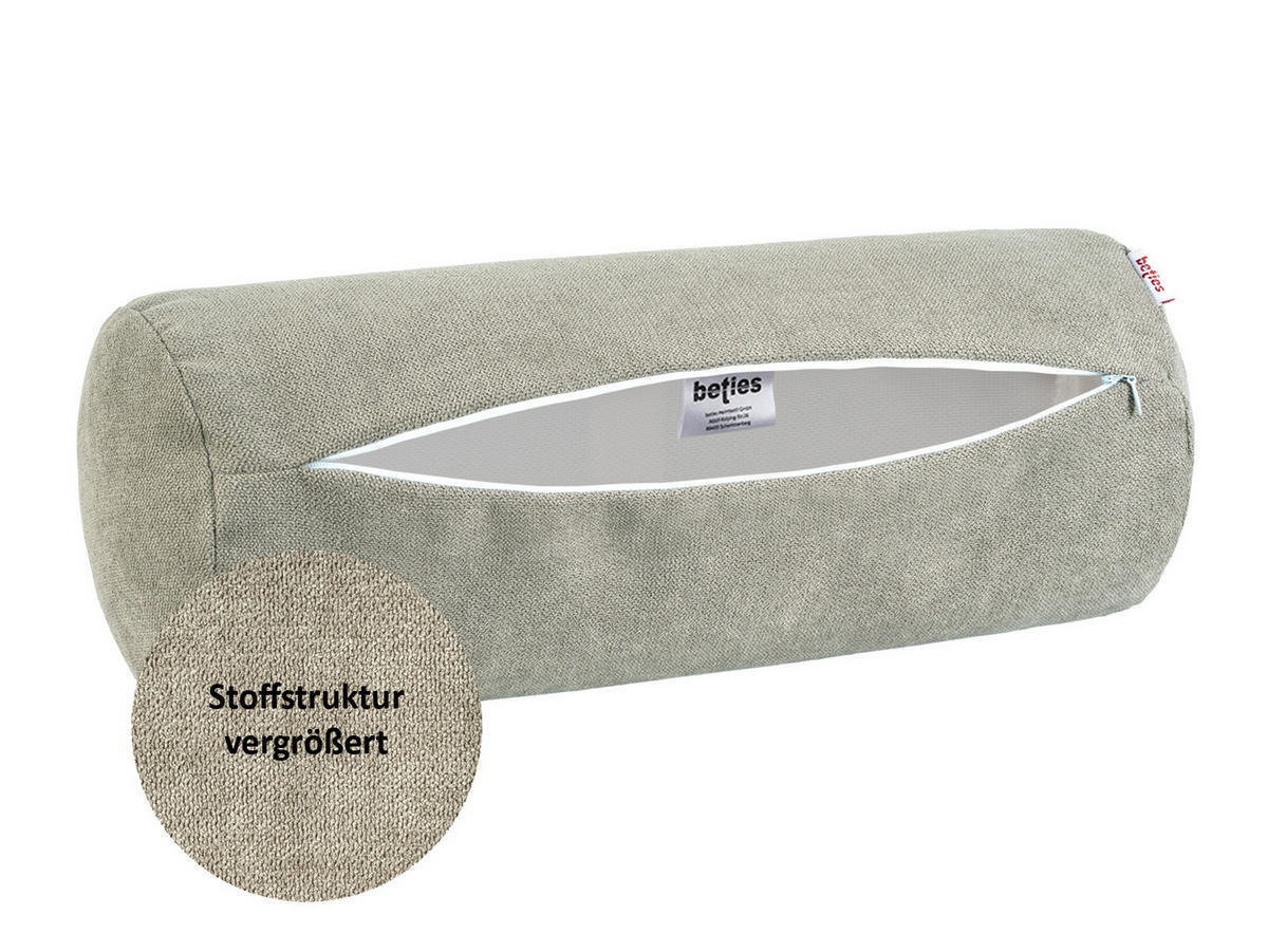NACKENROLLENHÜLLE FarbTon Chenille-Haptik greig-taupe 40/15 cm - Taupe, Textil (15/40cm) - beties Heimtextil