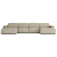 ROHOVÁ pohovka Sellmo, 368 cm - čierna/taupe, textil/plast (374/166cm) - Selsey