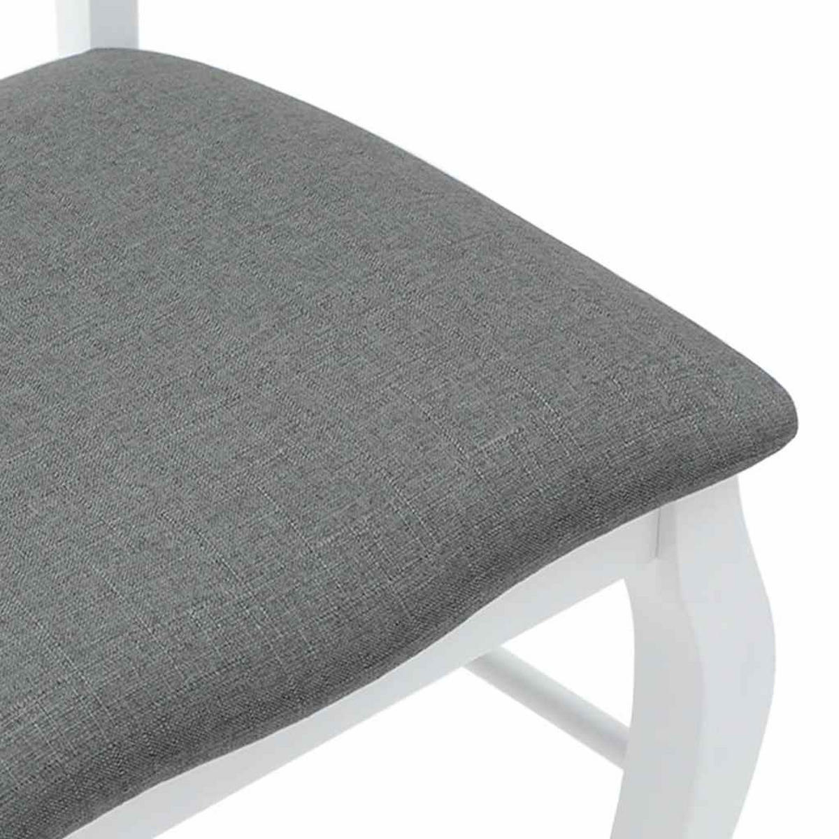 ESSZIMMERSTÜHLE Resz mit Kissen 2er-Set Weiß-Grau - Grau, Holz (48/99/53.5cm) - DELUKE