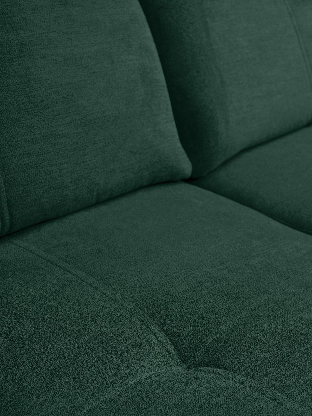 ECKSOFA PANAMA mit Schlaffunktion und Bettkasten, Farbe: Grün, Velourstoff, Ottomane Rechts - Grün, Textil (270/180cm) - VENASI MÖBEL