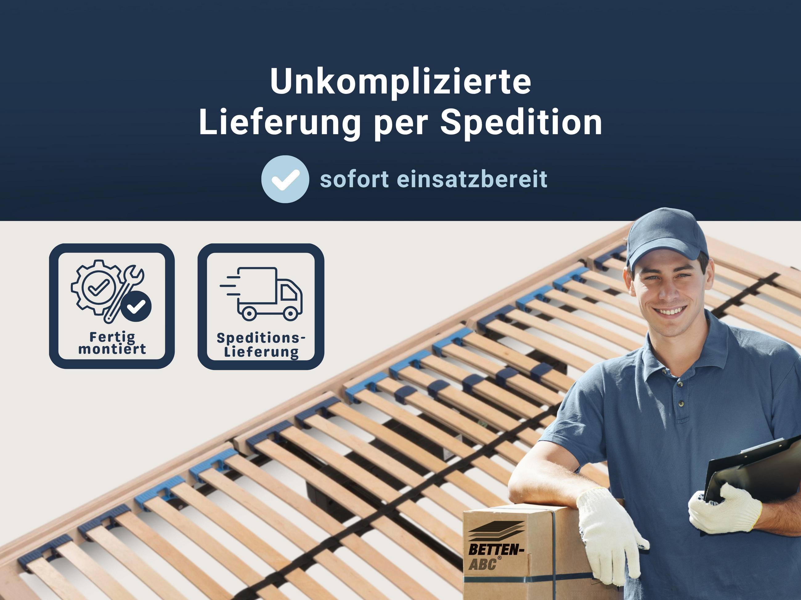 LATTENROST Max1 Elektro – Elektrischer Lattenrost mit Kopf- & Fußteilverstellung und Funkfernbedienung - Weiß, Holz (120/200cm) - Betten-ABC