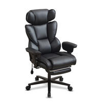 CHEFSESSEL DE-40949 mit Fußstütze und Lendenluftkissen Schwarz - Schwarz, Metall (56/121/52cm) - ComfortXL