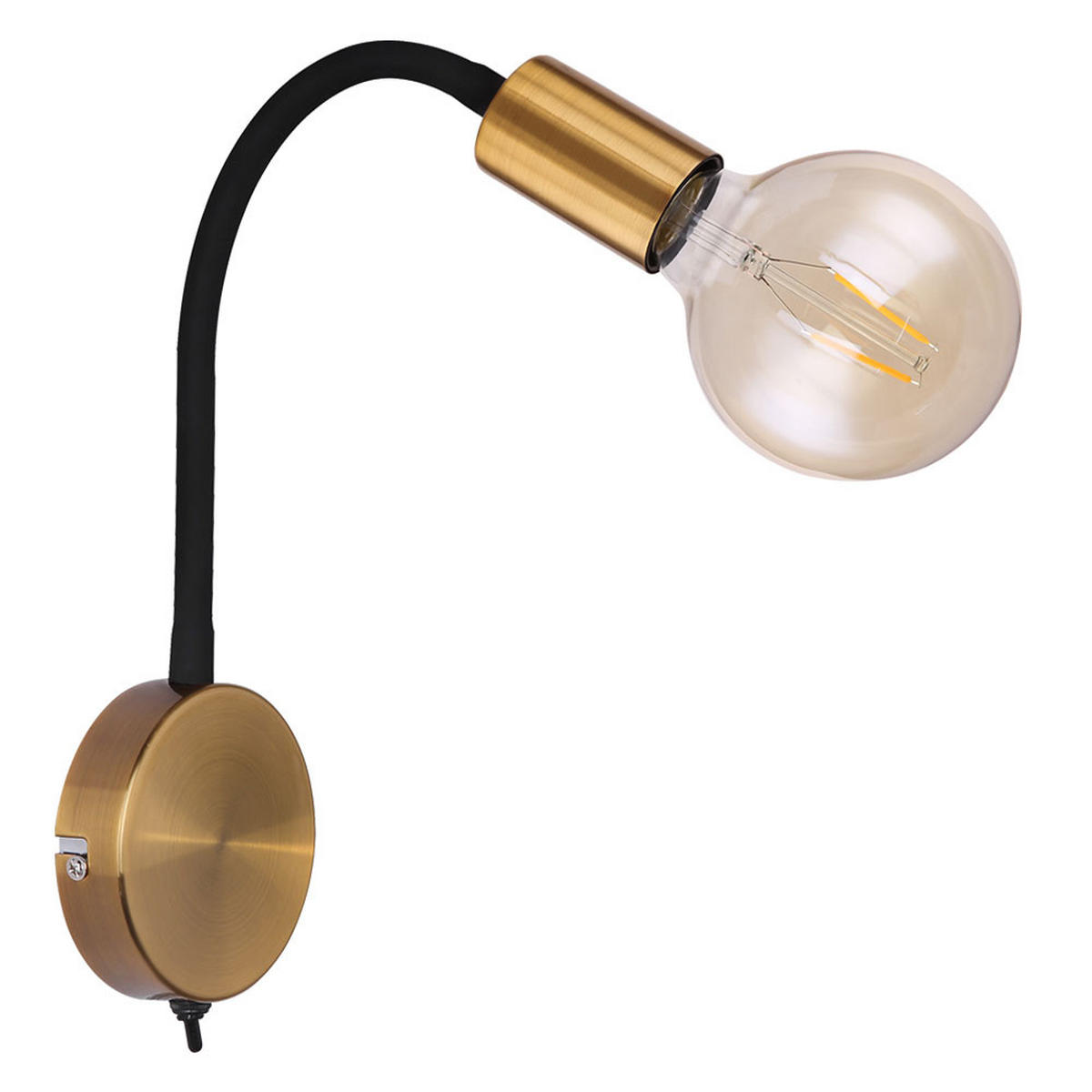 LED WANDLEUCHTE Metall Schwarz Glas - Schwarz, Glas (30/43/30cm) - Globo Lighting
