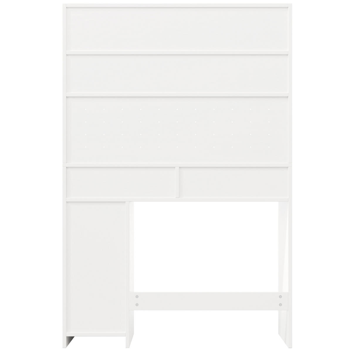 BUFFET-SET 120/45/180 cm weiß aus MDF mit klappbarem Esstisch - Weiß, Holzwerkstoff (120/180/45cm) - OKWISH