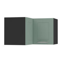 ECKHÄNGESCHRANK Kvantum W12/60/36 Mint Matt / Schwarz Matt 60 / 60 / 36cm - Schwarz/Mintgrün, Holz/Holzwerkstoff (60/36/60cm) - Feldmann-Wohnen