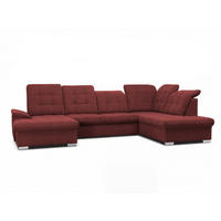 WOHNLANDSCHAFT ANON Ottomane Rechts, mit Schlaffunktion und Bettkasten, Bordeaux - Rot, Kunststoff/Textil (322/87/220cm) - Idohome