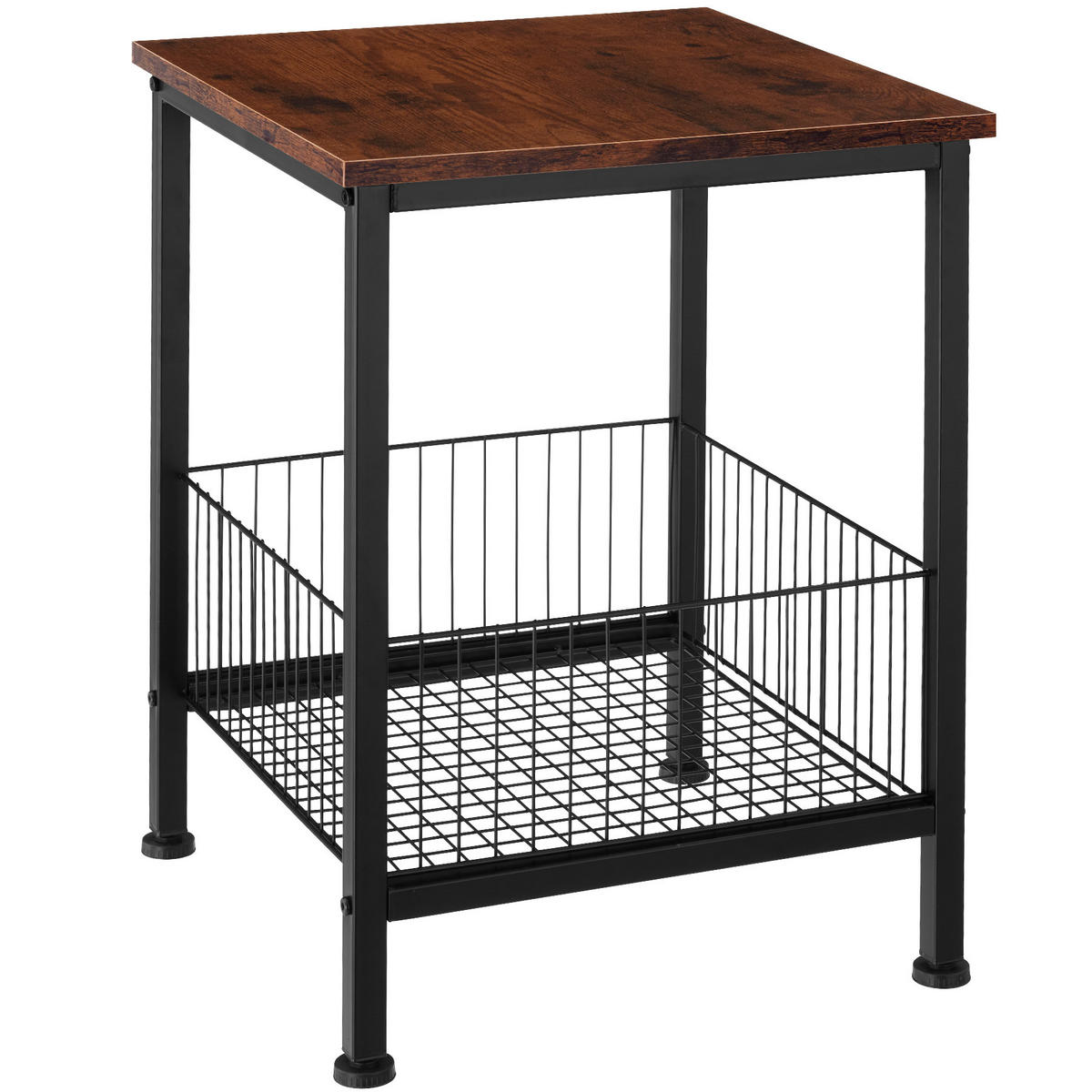 BEISTELLTISCH Grimsby,40 x 40 x 55,5 cm,Industrial Holz dunkel, rustikal - Rostfarben, Holzwerkstoff (40/40/55.5cm) - tectake