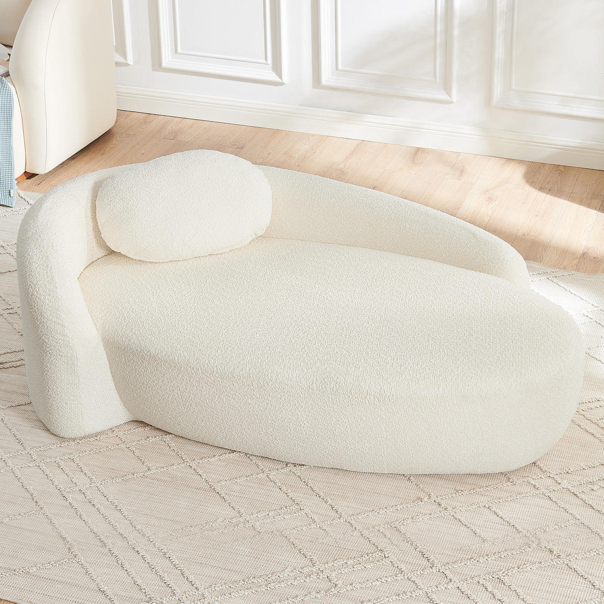 RÉCAMIERE DE-34585 Teddyfleece mit abgerundetem Design Beige - Beige, Textil (96/62/170cm) - ComfortXL