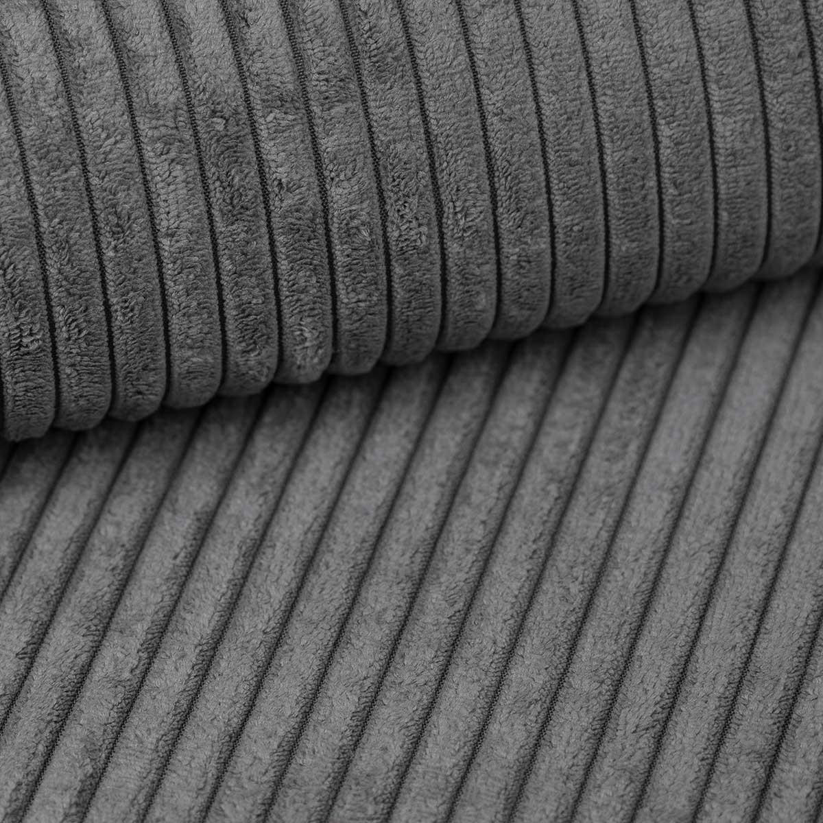 ECKSOFA XL ANGO Cord Grau - Schwarz/Grau, Kunststoff/Textil (287/188cm) - Luxkor24