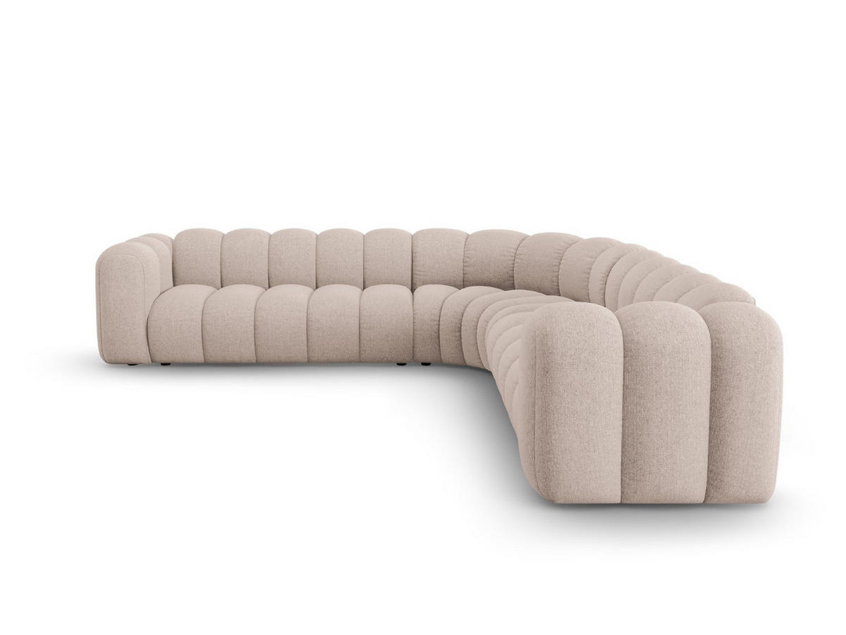 ECKSOFA symmetrisch modular Lupine aus Chenille-Stoff beige 5 Sitzplätze - Beige, Textil (309/309cm) - Micadoni