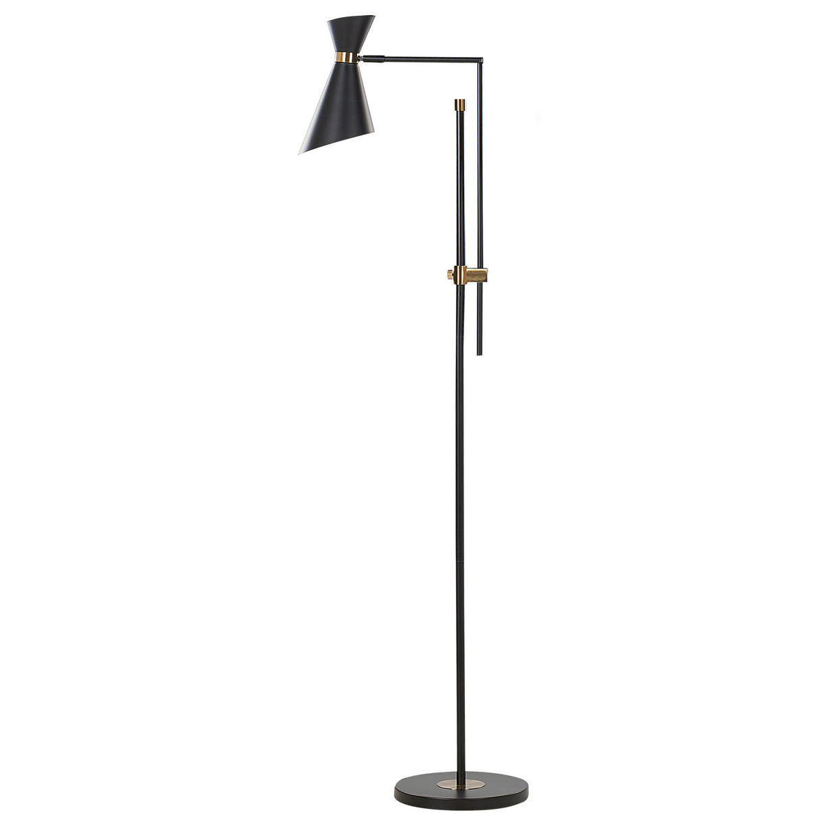 STEHLAMPE Schwarz Melawi - Goldfarben/Schwarz, Metall (30/57/180cm) - Beliani