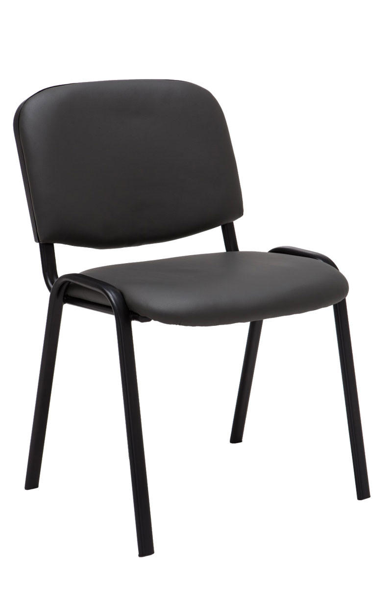 BESUCHERSTUHL Keen, Kunstleder mit Gestell Schwarz / Bezug Grau - Schwarz/Grau, Textil/Metall (54/79/48cm) - TPFLiving