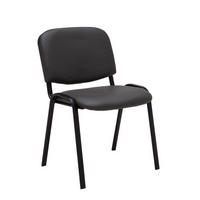 BESUCHERSTUHL Keen, Kunstleder mit Gestell Schwarz / Bezug Grau - Schwarz/Grau, Textil/Metall (54/79/48cm) - TPFLiving
