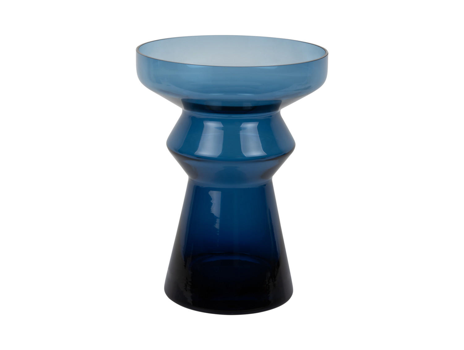VASE Majesto Blau 22.5/22.5/30 cm - Blau, Glas (30cm) - Present Time