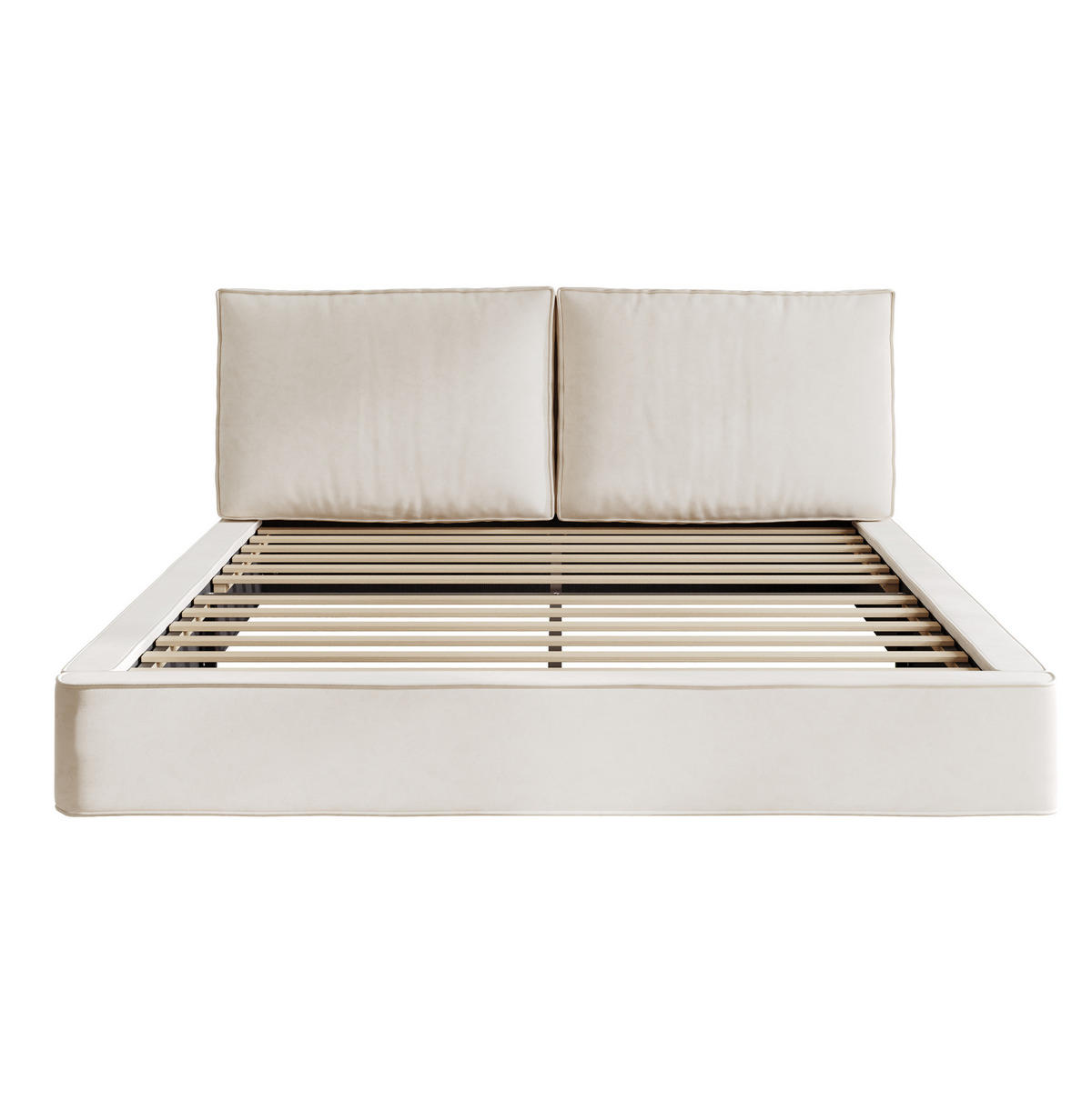 POLSTERBETT 160/200 cm Beige aus Chenille mit Lattenrost - Beige, Textil (160/200cm) - OKMYHOME
