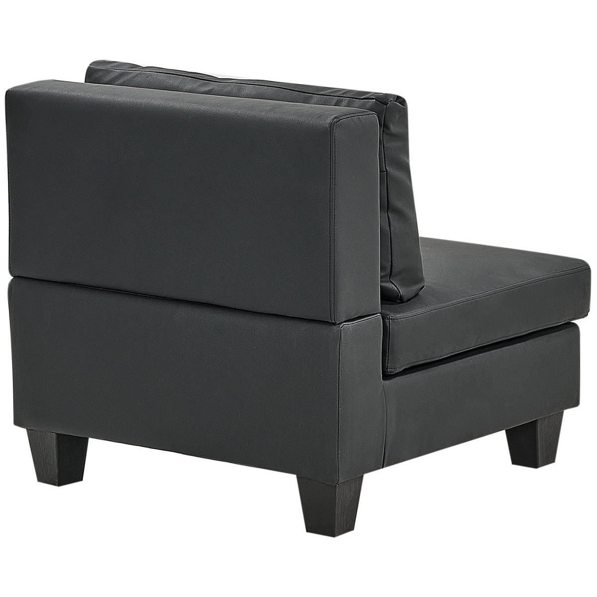 SESSELMODUL Kunstleder Schwarz Unstad - Schwarz, Kunststoff (76/72/76cm) - Beliani