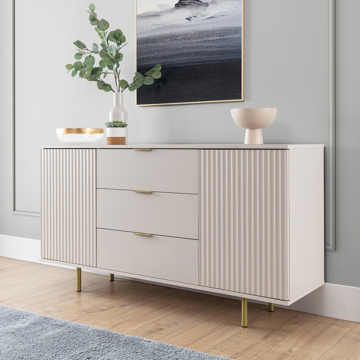 SIDEBOARD Bianco Kaschmir - Kaschmir, Holzwerkstoff (150/80/41cm) - Bettso