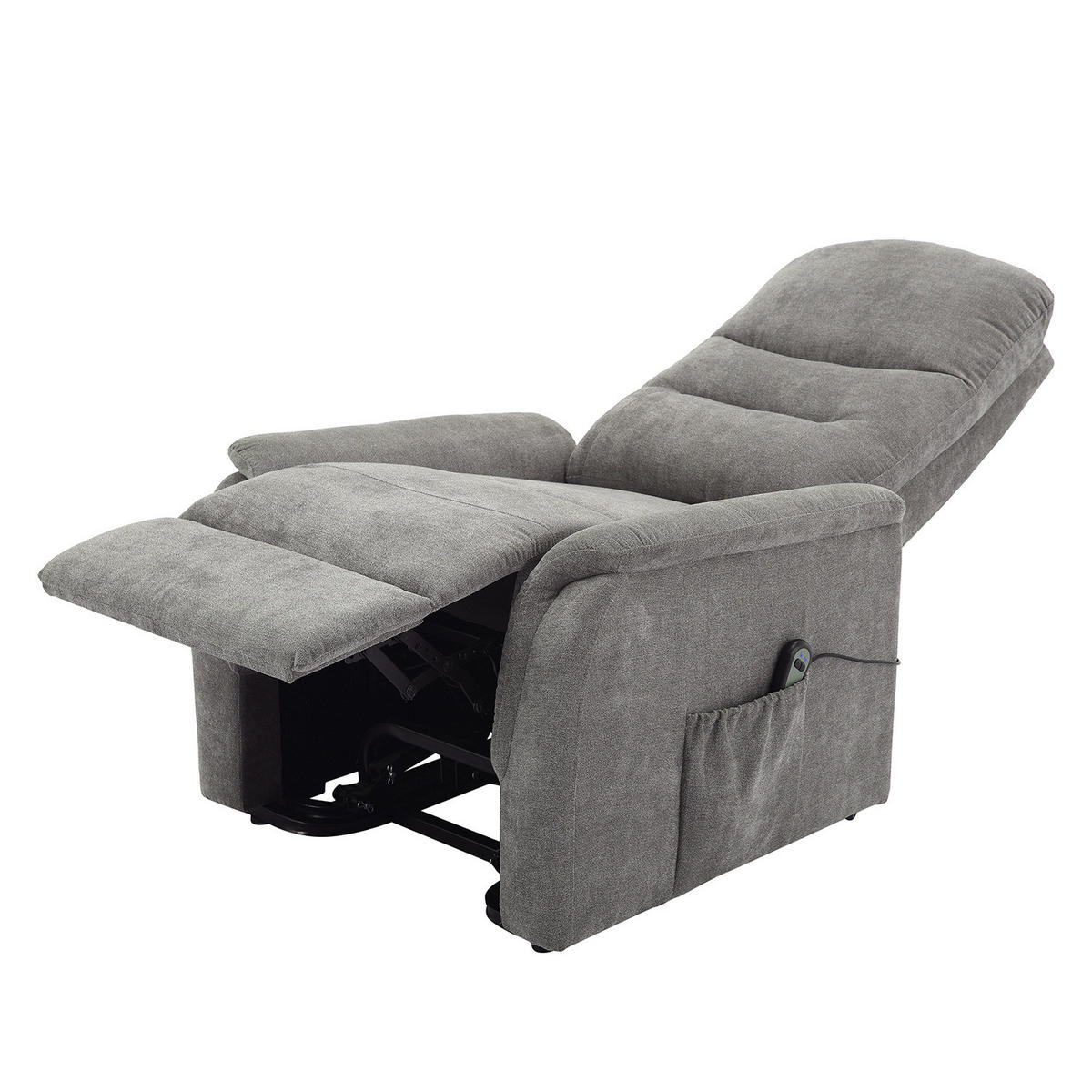 FERNSEHSESSEL mit Aufstehhilfe - Microfaser - Grau - Grau, Textil/Metall (79/108/97cm) - home24