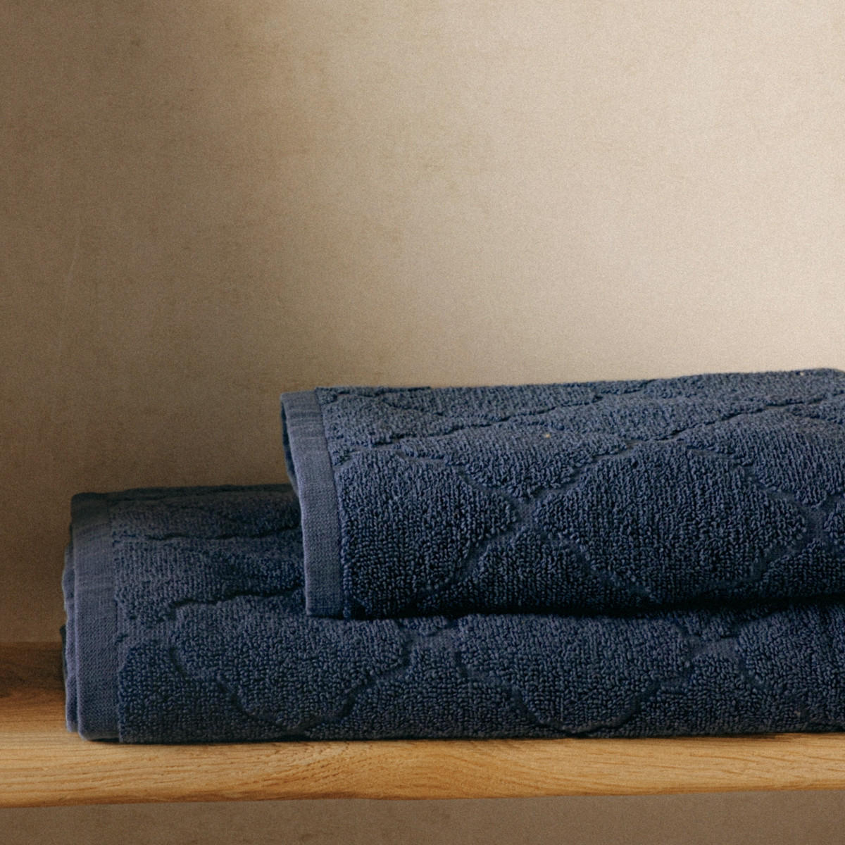 BADETUCH Samine navy blau 50/90 cm - Dunkelblau, Textil (50/90cm) - Homla