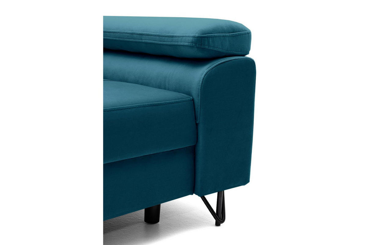 SESSEL JUNIOR mit verstellbare Kopfstütze Velours Smaragdgrün - Smaragdgrün/Schwarz, Holz/Textil (116/90/92cm) - Muffo