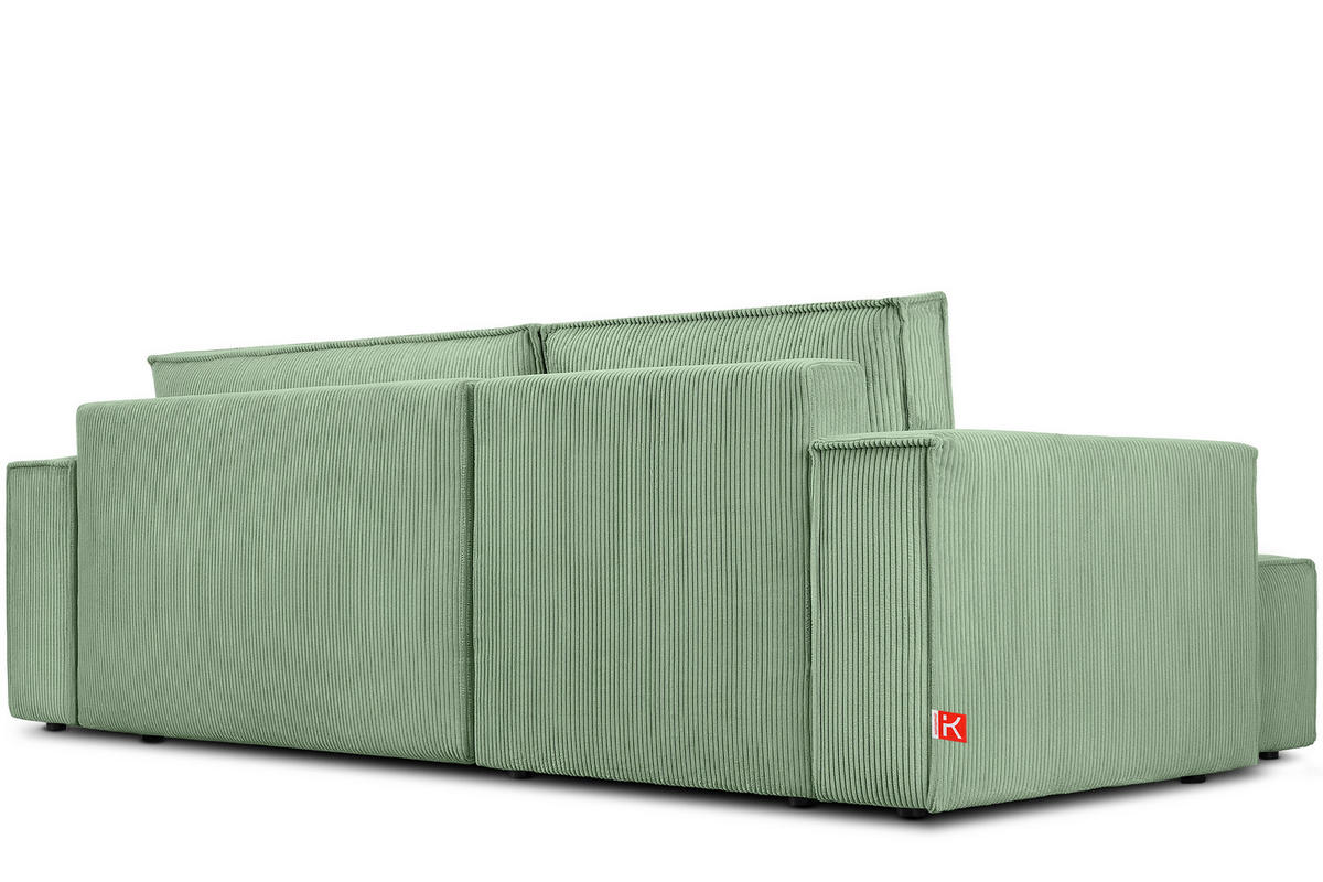 ECKSOFA-LINKS/RECHTS NAPI Schlaffunktion mit Cordbezug, mintfarben - Schwarz/Mintgrün, Textil (262/148cm) - KONSIMO®