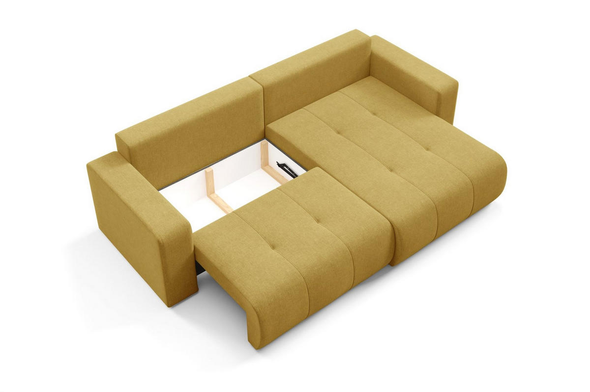 ECKSOFA Augusto - Gelb, Holzwerkstoff/Textil (244/149cm) - Fun Möbel