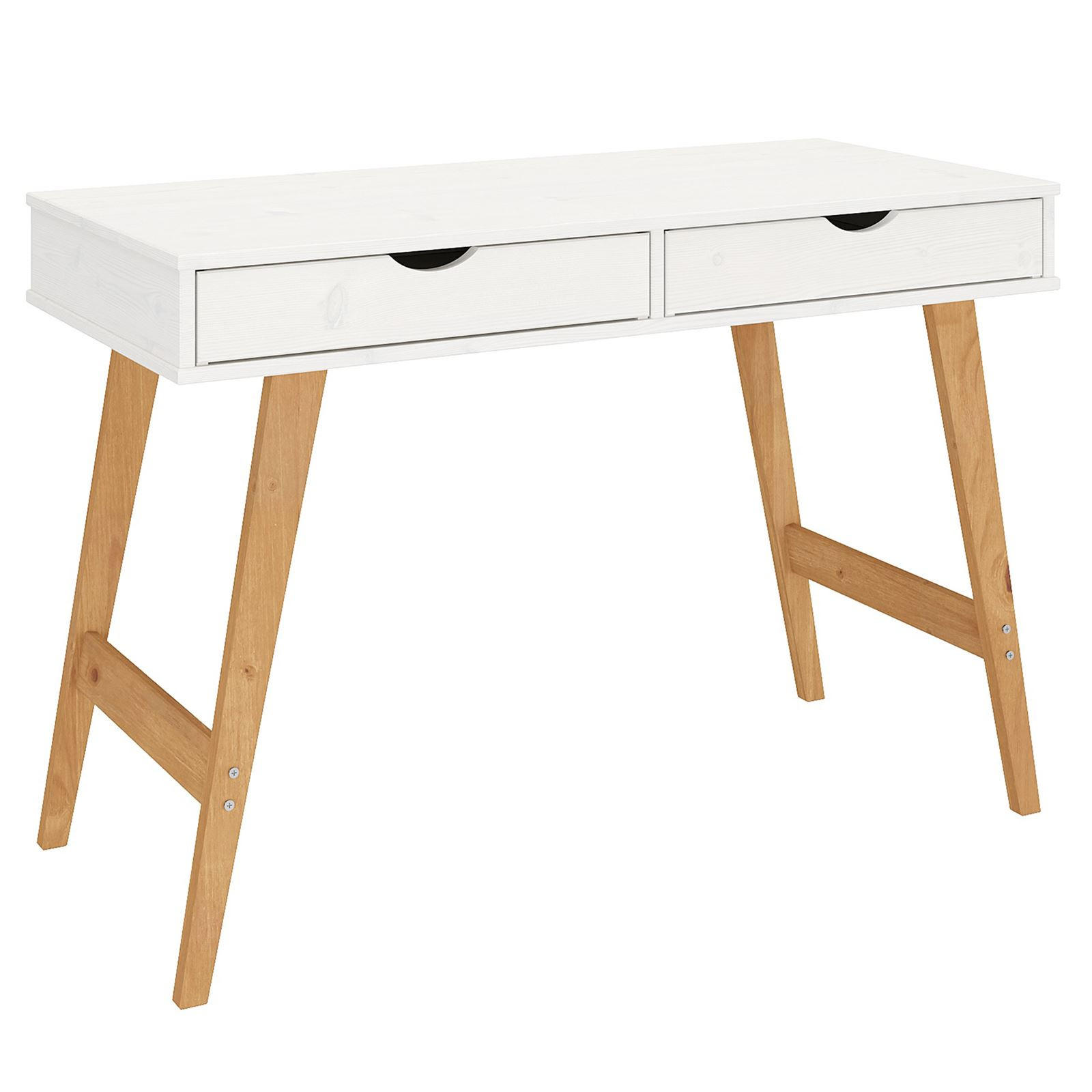 SCHREIBTISCH MILO - Eichefarben/Weiß, Holz (50/110/75cm) - IDIMEX