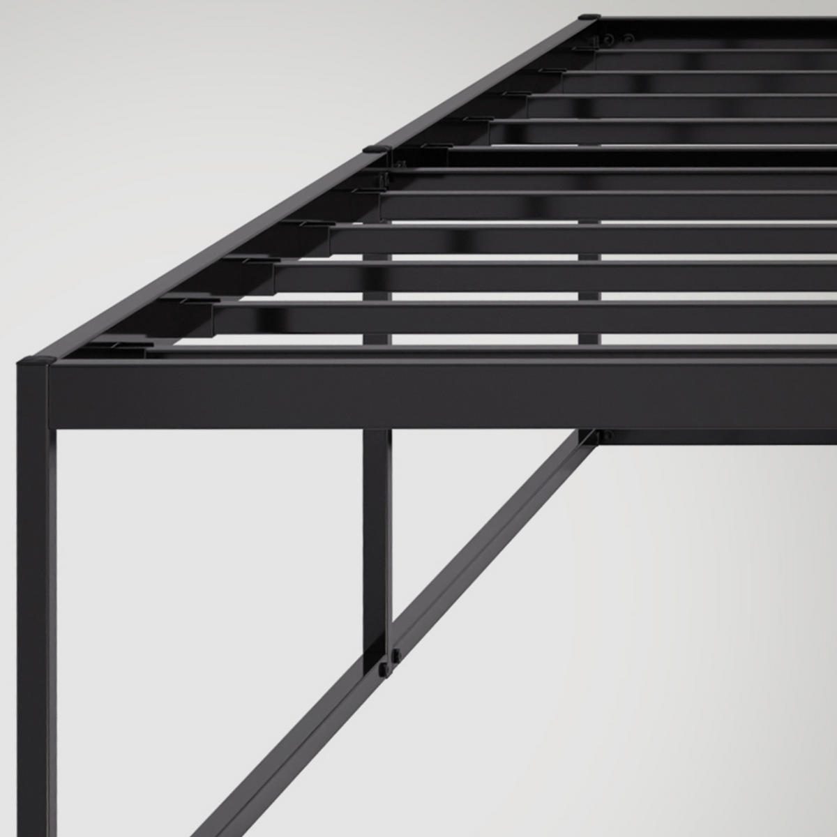 METALLBETT 185.5/205.5/25.5 cm Metall Schwarz - Schwarz, Metall (185.5/205.5cm) - CLP