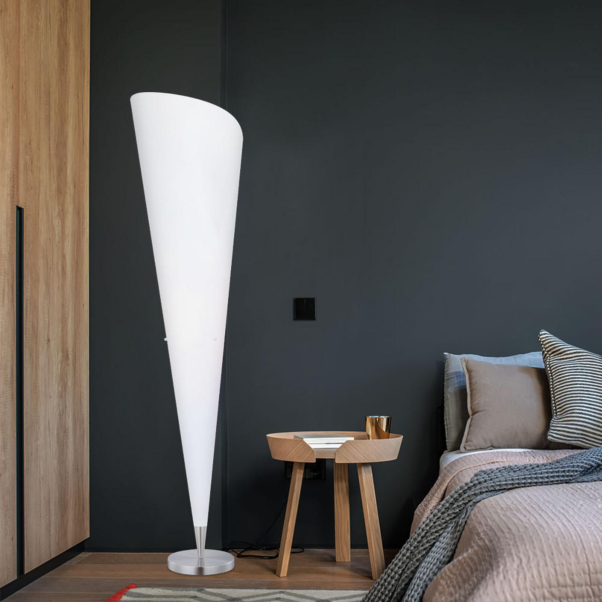 LED STEHLEUCHTE Metall Weiß matt - Weiß, Metall (30/35/143.5cm)