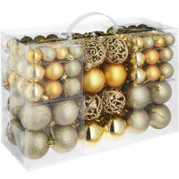WEIHNACHTSKUGELN ,Durchmesser 3, 4 und 6 cm,gold - Goldfarben, Textil (6/6/6cm) - tectake