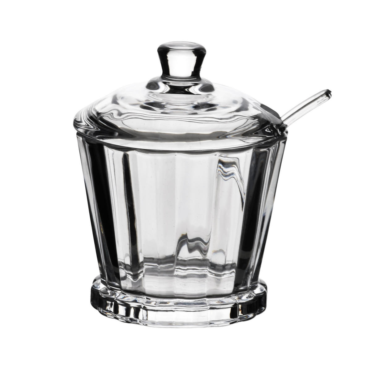 ZUCKERDOSE Elise Stripes Transparent 8,4x7xh12 cm Glas - Transparent, Glas (8.4/12cm) - Mondex