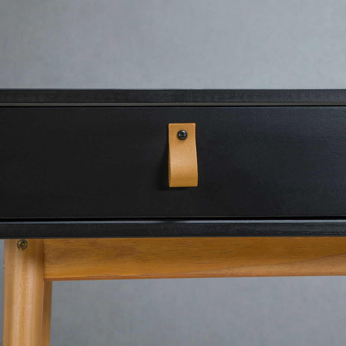 SCHREIBTISCH KIM - Eichefarben/Schwarz, Holz (50/110/76cm) - IDIMEX