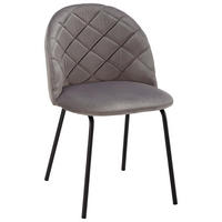STUHL Selina Grau Samt Gepolstert - Grau, Holz (48.5/78/54cm) - Bessagi Home