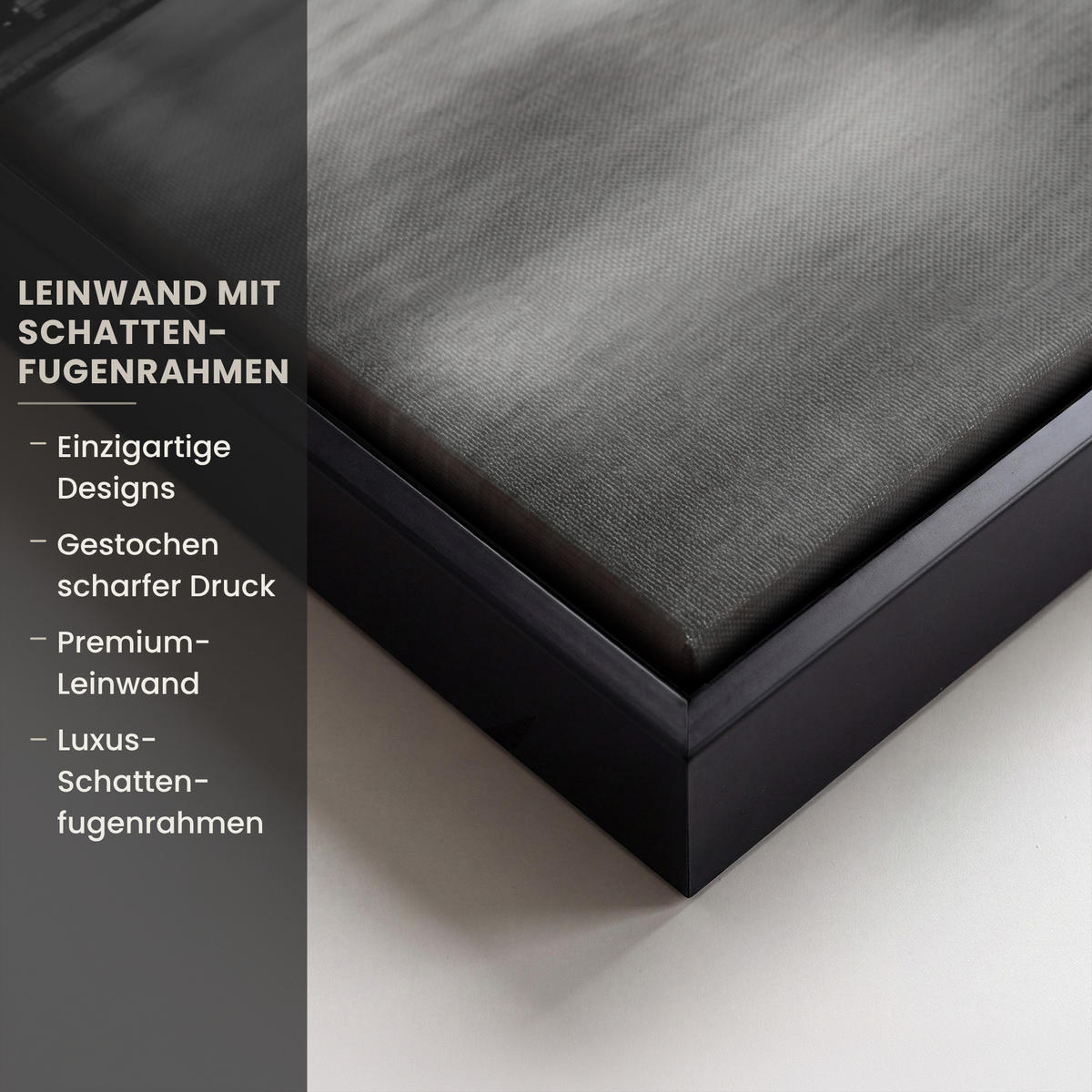 LEINWAND Bilder mit Rahmen - New York - Brücke - Brooklyn - Schwarz und weiß - Architektur - 50x50 - Schwarz, Textil (50/50cm) - MuchoWow