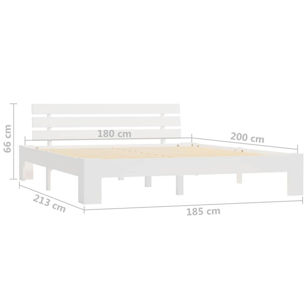 MASSIVHOLZBETT Weiß Kiefer 180/200 Cm - Weiß, Holz - vidaXL