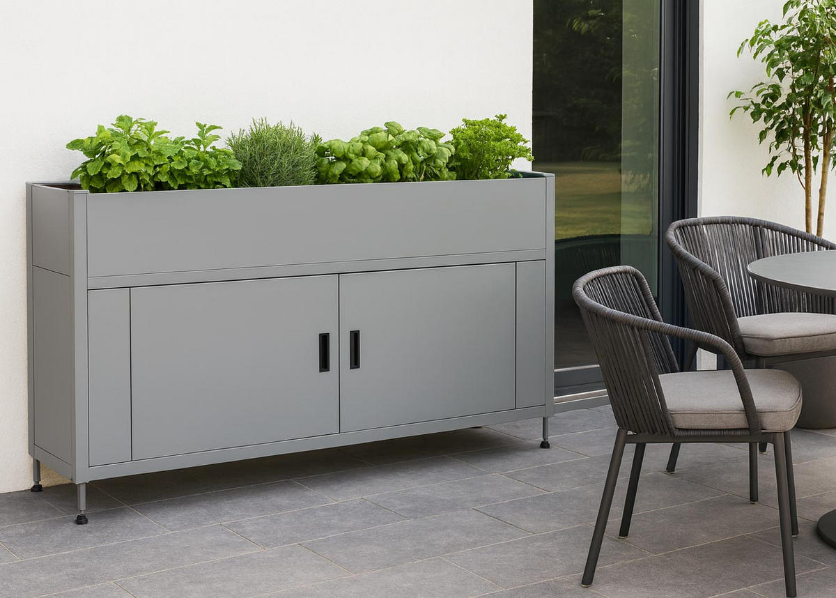 HOCHBEET Grau - Grau, Metall (161/91/51cm) - MCW