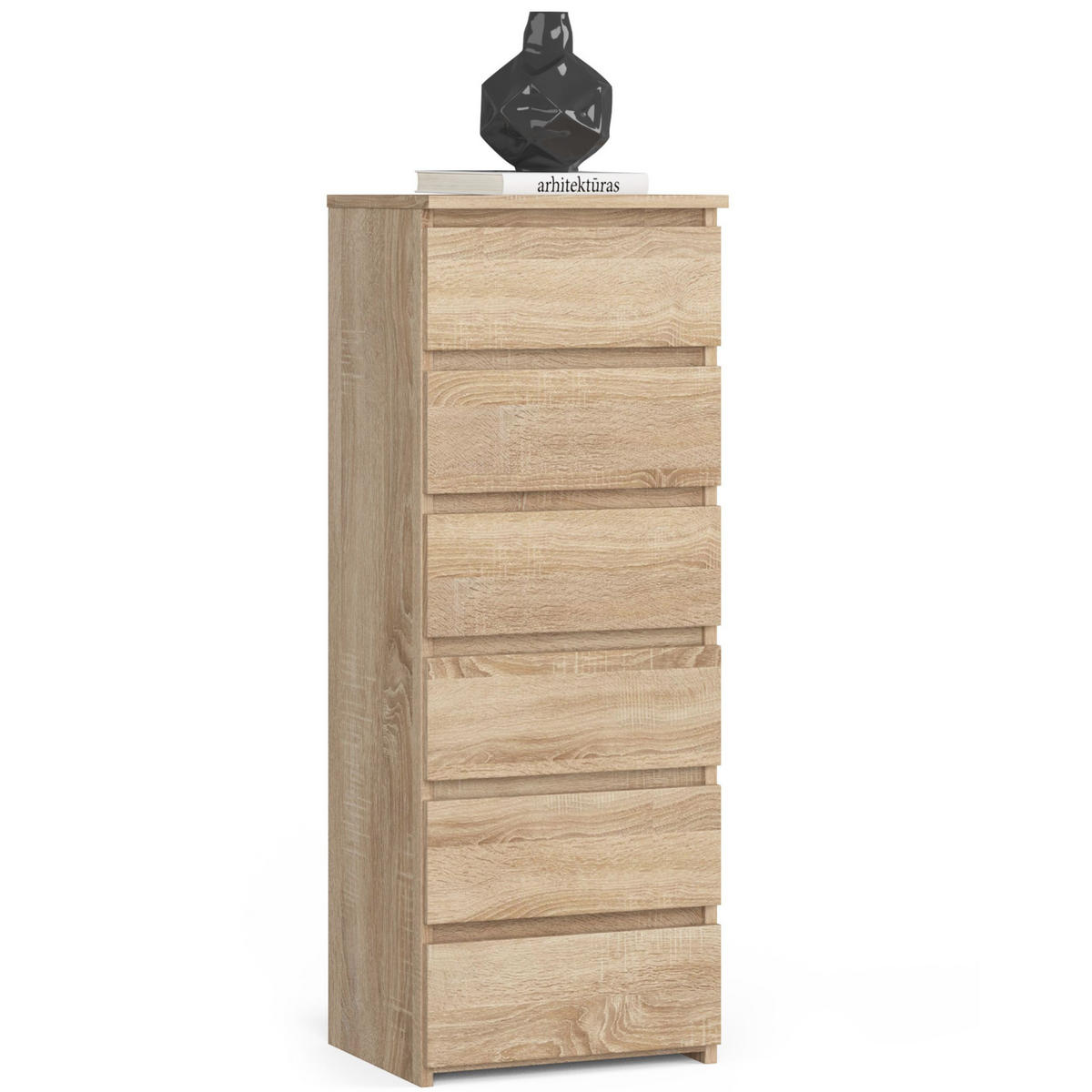 KOMMODE Sonoma Eiche 40x35x109 cm - Sonoma Eiche, Holzwerkstoff (40/109/35cm) - Akord