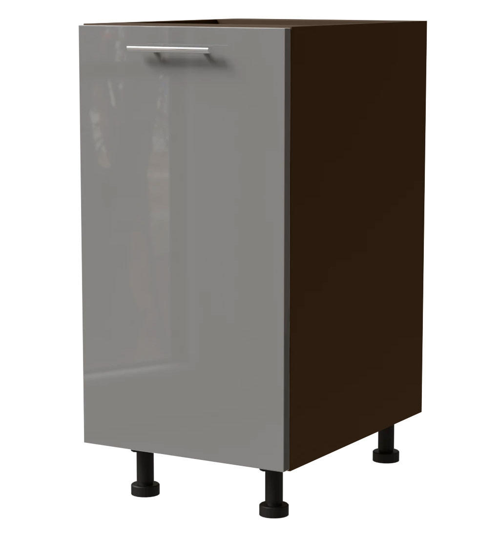 Feldmann-Wohnen Küchenunterschrank Grau, Dunkelgrau 40x82x50 cm