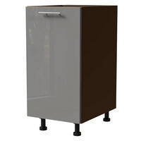 KÜCHENUNTERSCHRANK Essen D1D/40 Grau Hochglanz / Lava Matt 40 / 50 / 82cm - Dunkelgrau/Grau, Holz/Holzwerkstoff (40/82/50cm) - Feldmann-Wohnen