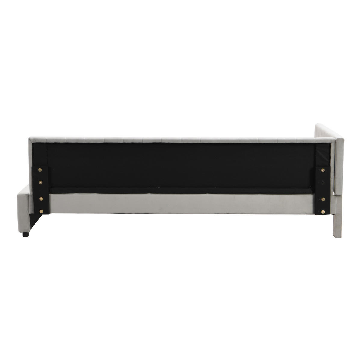 POLSTERBETT 90/200 cm Grau aus Samtstoff mit Lattenrost - Grau, Leder (90/200cm) - OKMYHOME