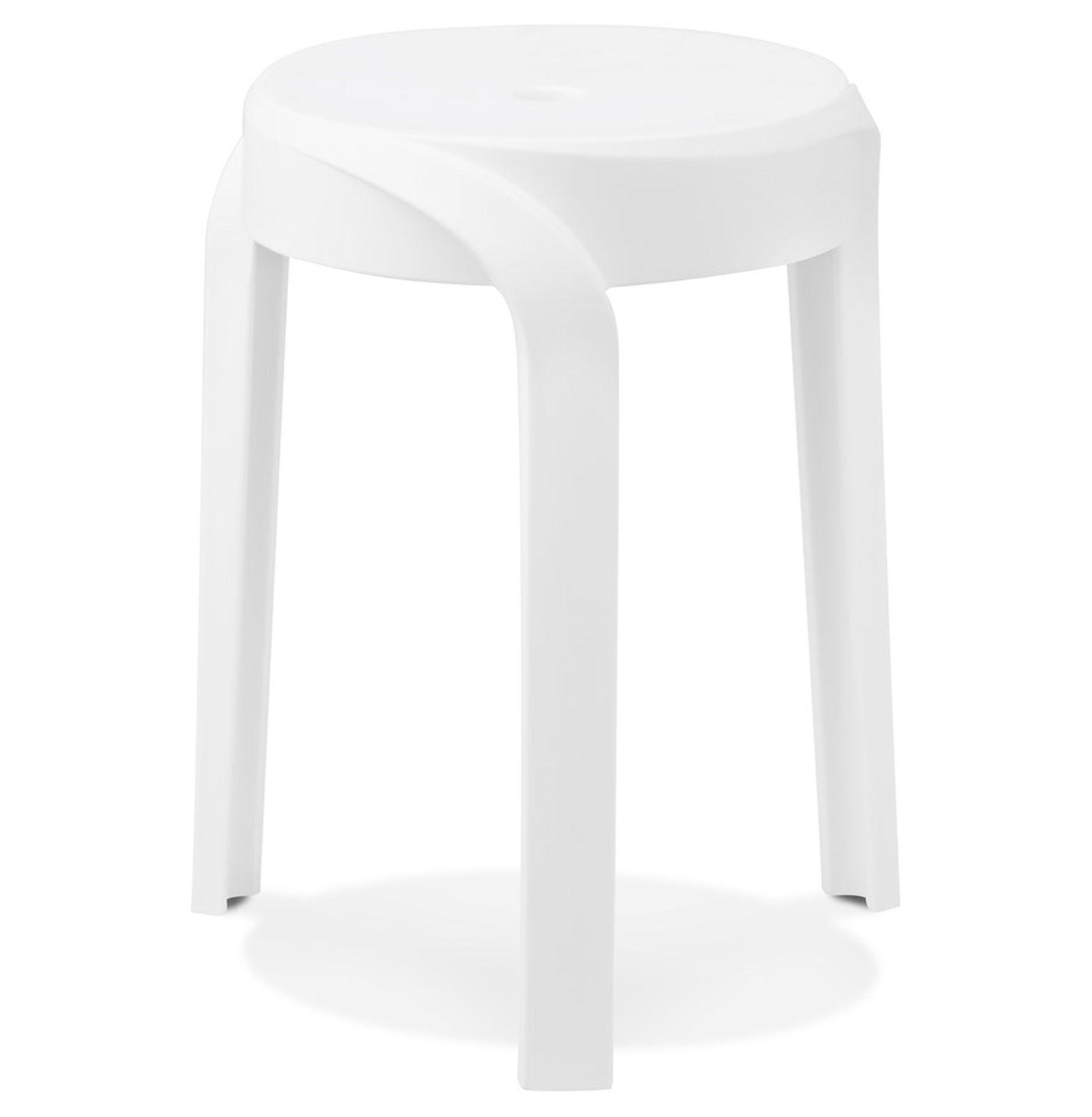 HOCKER POMPA weiß - Weiß, Kunststoff (36/45/35cm) - Légia Home