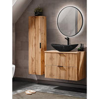 BADMÖBEL-SET 3-TLG. Adelaide-56 - Braun, Holzwerkstoff (130/200/47cm) - Lomado