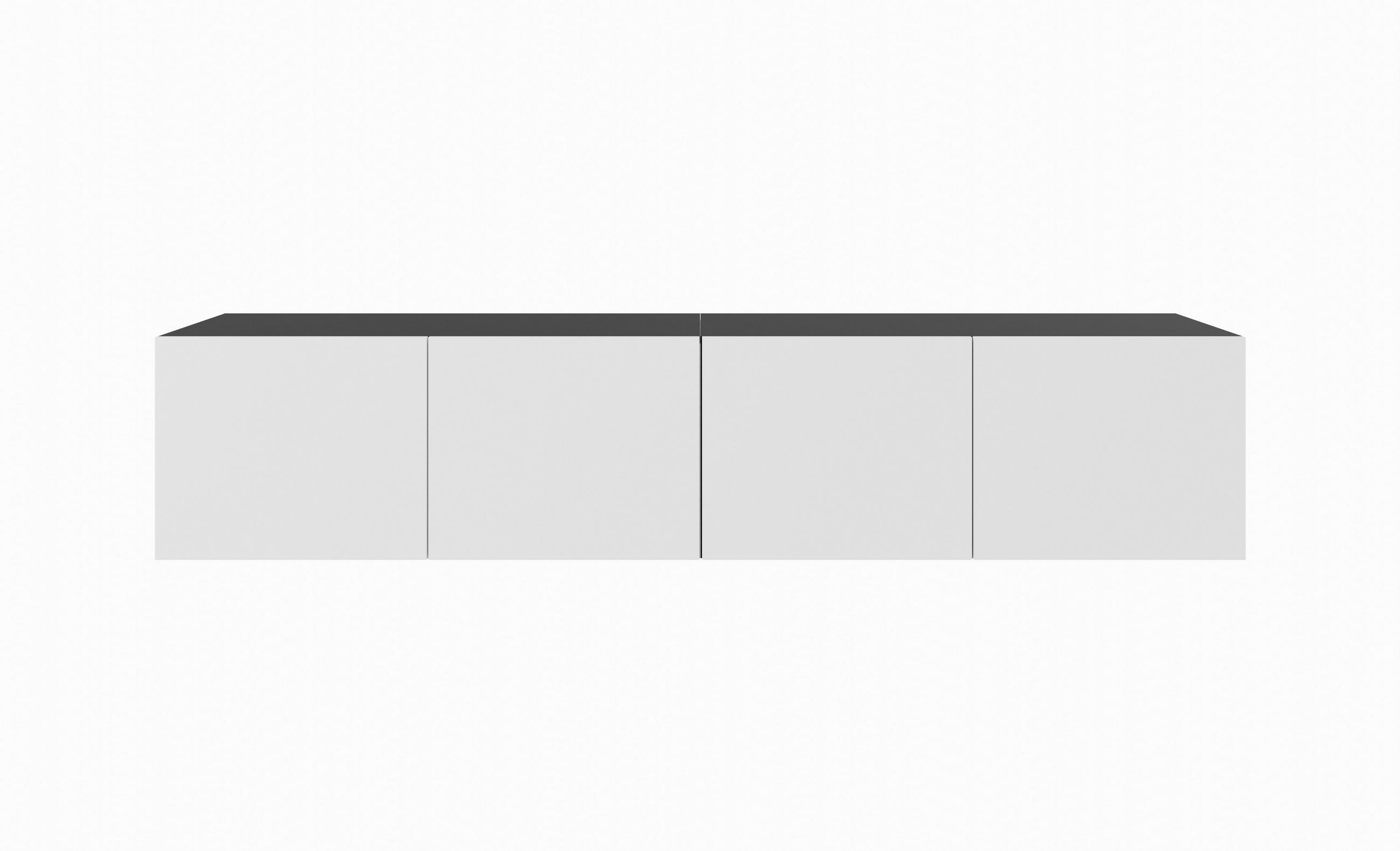Meblini Tv-Schrank Schwarz, Weiß 200x41x40 cm