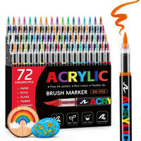 ACRYLSTIFTE Set 72 Farben Pinselspitze - Multicolor, Kunststoff (15.1/5.4/20.1cm)