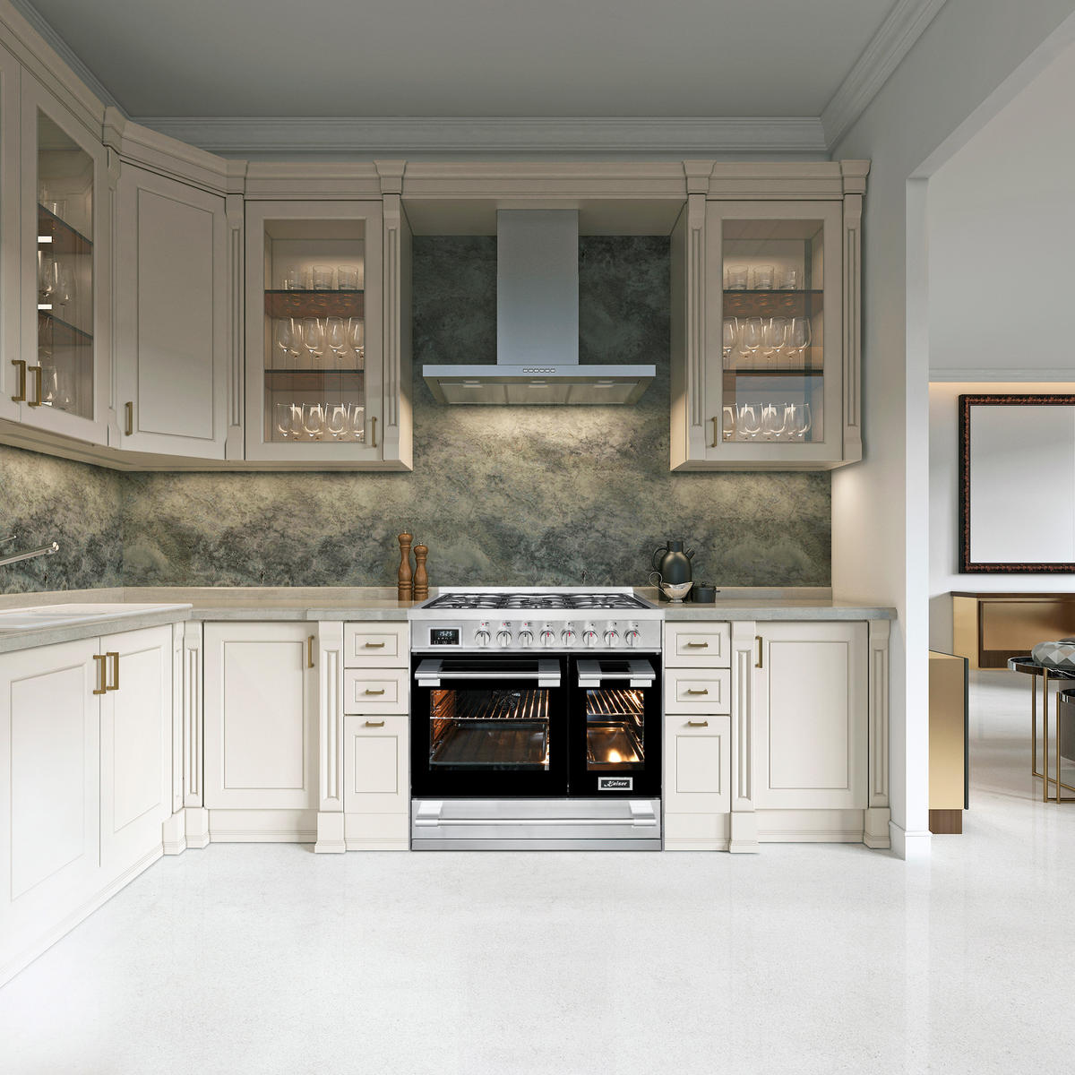 GAS-ELEKTRO-STANDHERD HGE 93201 R Edelstahl - Edelstahlfarben, Metall (90/90/60cm) - Kaiser Küchengeräte