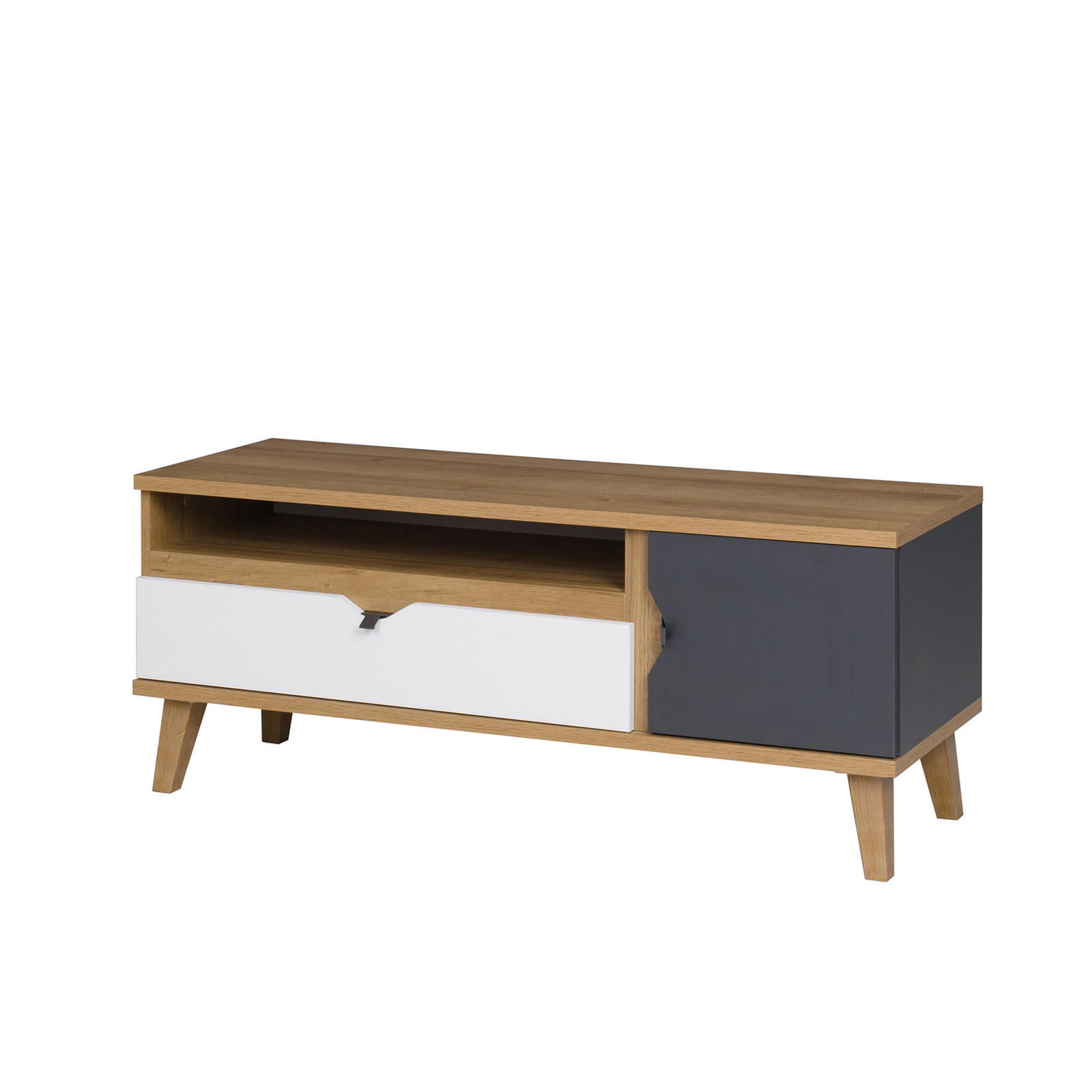 TV-LOWBOARD Aster 120 cm mit Schublade - Eichefarben/Graphitfarben, Holzwerkstoff/Kunststoff (120/48/40cm) - Ravio