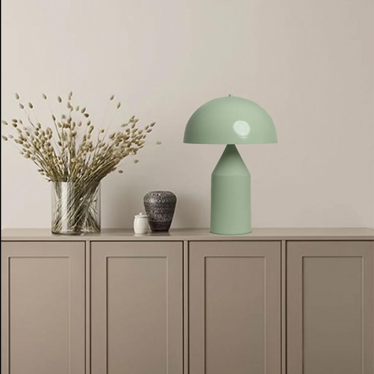 TISCHLEUCHTE Pilzlampen 50/30 - Mintgrün, Metall (30/50cm) - Bamyum