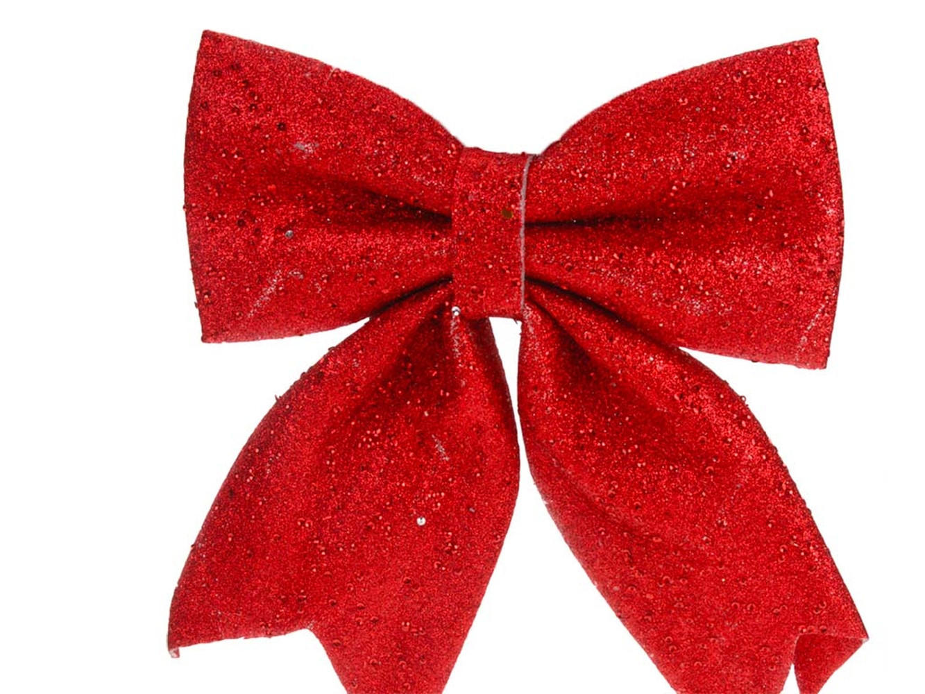 SCHLEIFE rot mit Glitzer 20 x 24 cm - Rot, Kunststoff (0.01/1/0.01cm) - LAALU