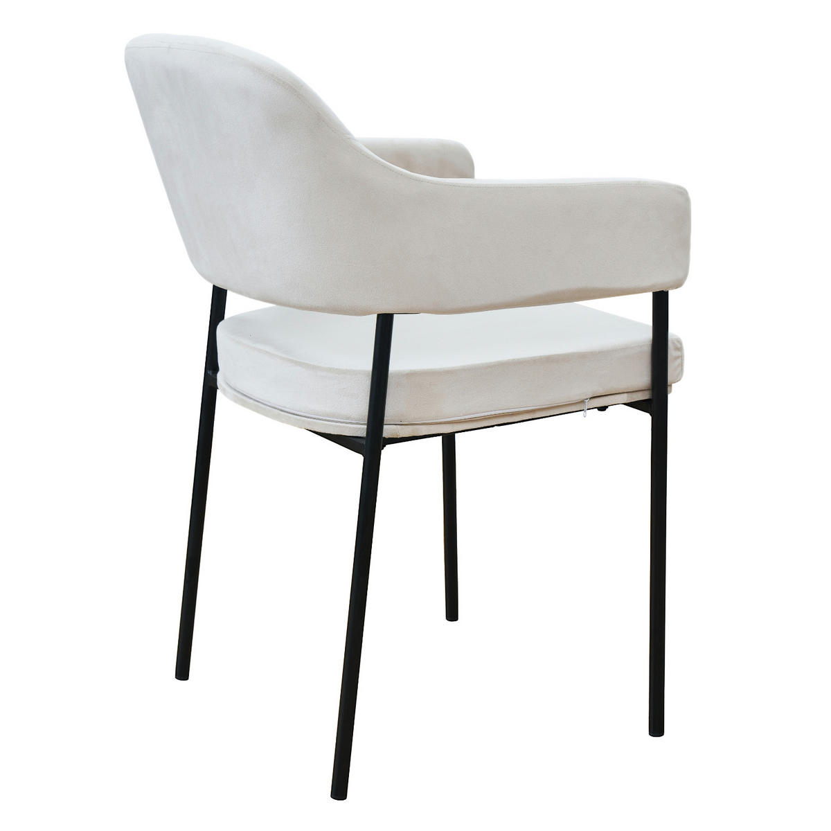 ESSZIMMERSTÜHLE SCARLETT (2er Set) - Creme/Schwarz, Textil/Metall (51/85/53cm) - SVITA